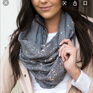 Grey and gold scarf